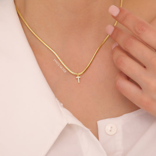 Tiny Gold Initial Necklace, Minimalist Letter Necklace, Delicate Layered Necklace