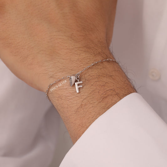 Couple Magnetic Heart Letter Bracelet, Matching Bracelets, Couples Jewelry