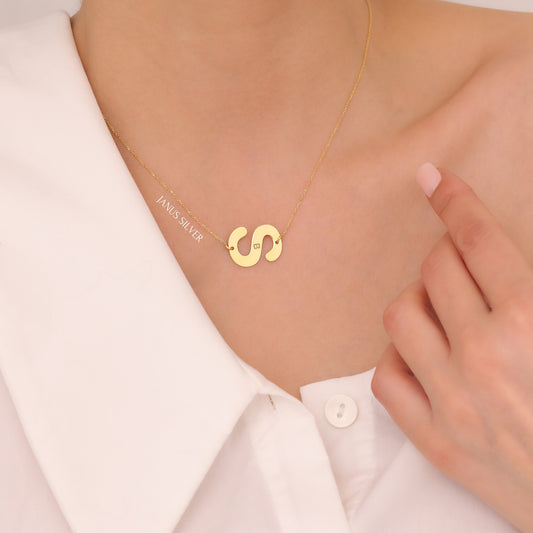 Personalized Couple Initial Necklace, Minimalist Letter Necklace, Delicate Layered Necklace