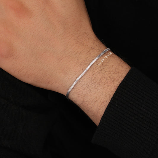14k Gold Thin Snake Chain Bracelet, Herringbone Bracelet, Snake Gold Bracelet