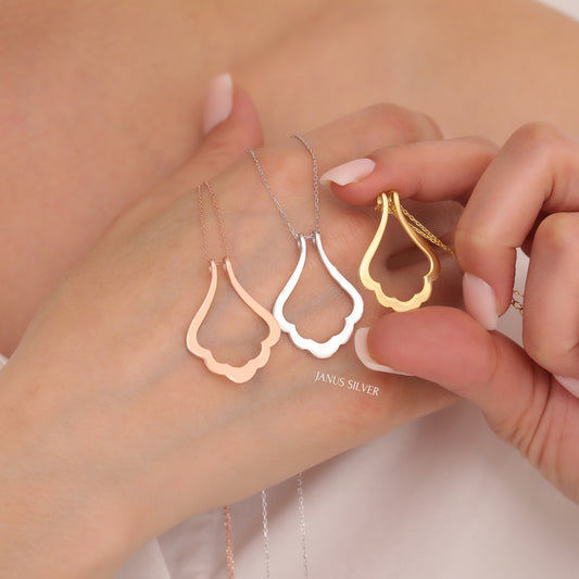 Cloud Ring Holder Gold Necklace, Ring Keeper Pendant, Wedding Ring Holder