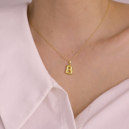 Tiny Gold Initial Necklace, Minimalist Letter Necklace, Delicate Layered Necklace